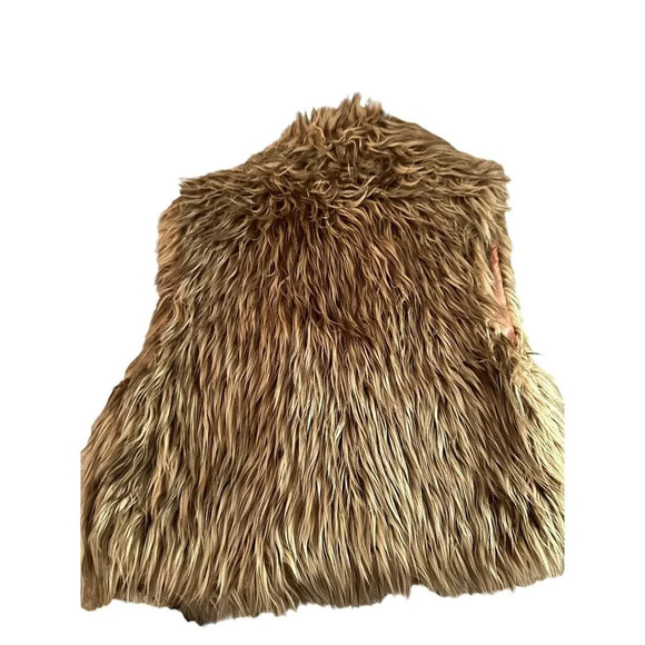 Bebe Tan Satin Soft Faux Fur Lined Casual Vest Size Small - Picture 6 of 6